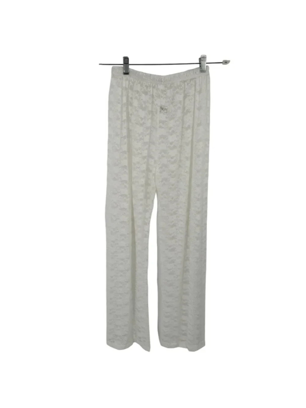 cacelin White Lace pants  Womens Size small Elastic Waist cover up new